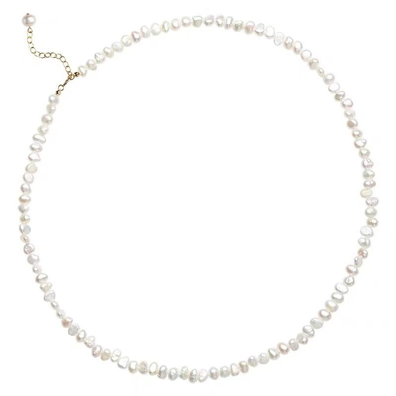 Vòng cổ Bạc Ngọc Trai Thời Trang Dành Cho Nữ 4-5mm phong cách Baroqu CB007