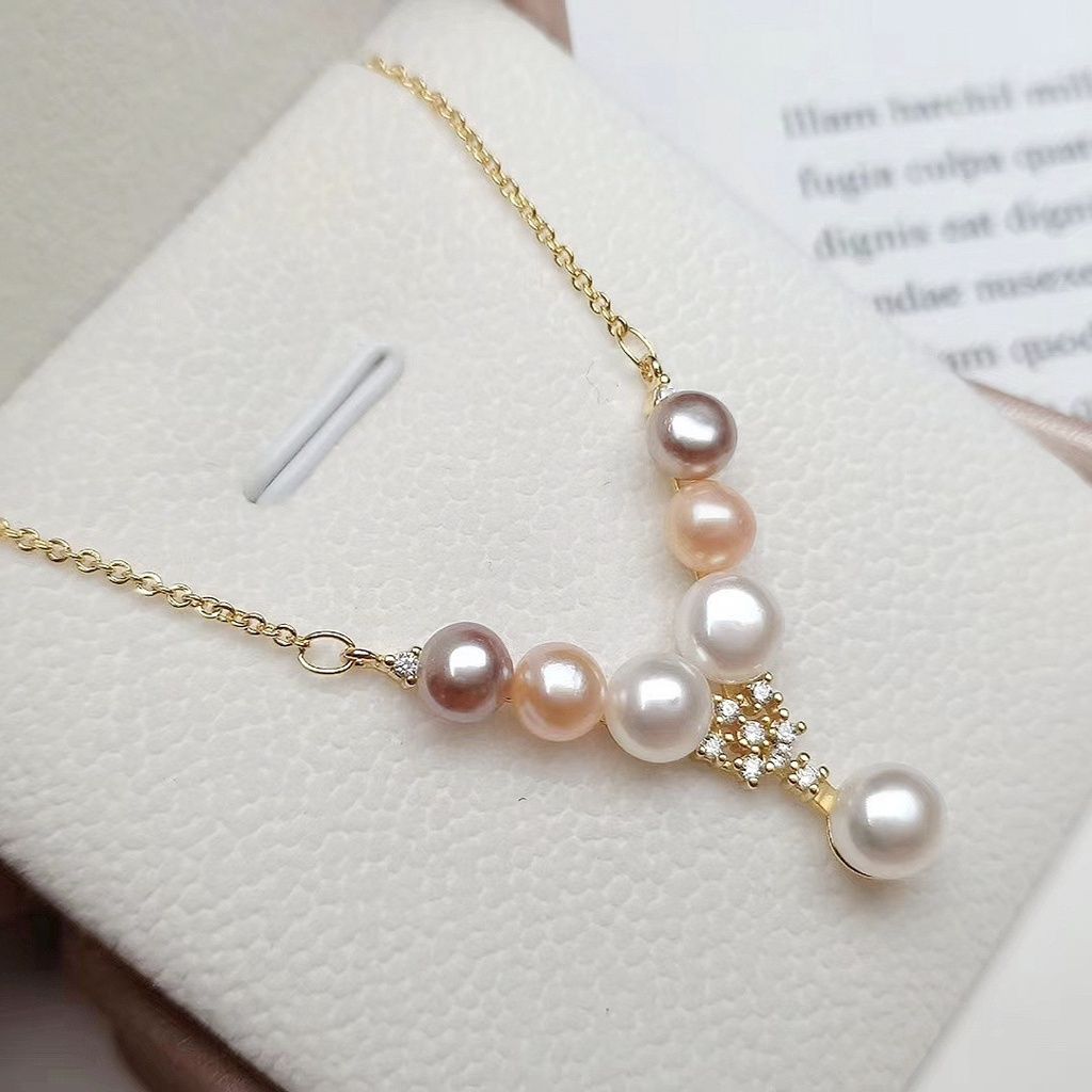 Vòng cổ Ngọc Trai Tự Nhiên Kiểu Công Chúa 7 Hạt MN030