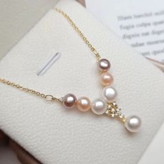 Vòng cổ Ngọc Trai Tự Nhiên Kiểu Công Chúa 7 Hạt MN030