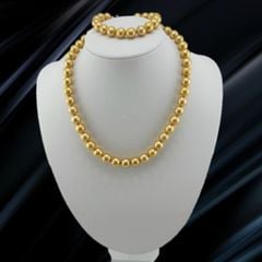Vòng Cổ Ngọc Trai Vàng Tự Nhiên Kiểu Hạt Ngọc Trai Chạy 9-12mm MADAME HIEN PEARLS CT042