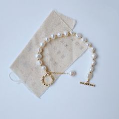 Vòng Tay Hạt Trai Baroque 7-8mm Tự Nhiên MADAME HIEN PEARLS Khoá OT VTB003