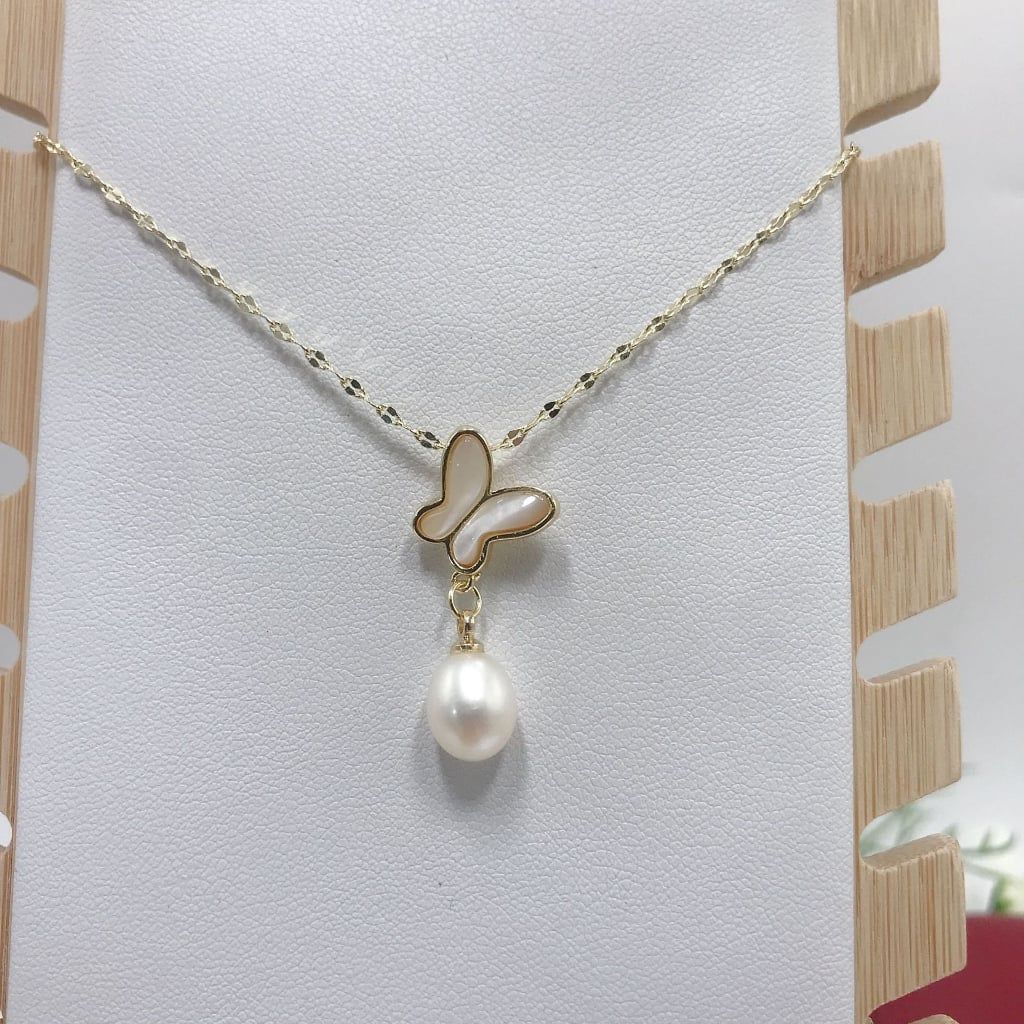 Mặt Dây Chuyền Cánh Bướm Xà Cừ Ngọc Trai MADAME HIEN PEARLS Tự Nhiên Đơn Giản MG004