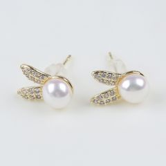 Bông Tai Thỏ Đính Đá & Ngọc Trai MADAME HIEN PEARLS Dễ Thương BTN258