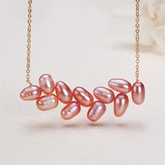 Vòng cổ Dây chuyền Mặt 11v Ngọc Trai Tự Nhiên Định hình Lúa Mì MG012