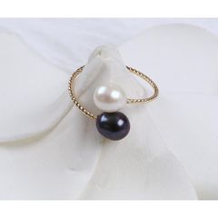 Nhẫn Ngọc Trai Nuôi tự nhiên dáng xoắn NG003