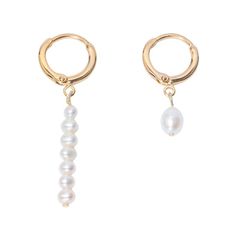 Bông Tai Ngọc Trai Tự Nhiên Phá Cách Điệu Đà So Le Dài Ngắn Phong Cách Baroque MADAME HIEN PEARLS Cho Nữ BTG028