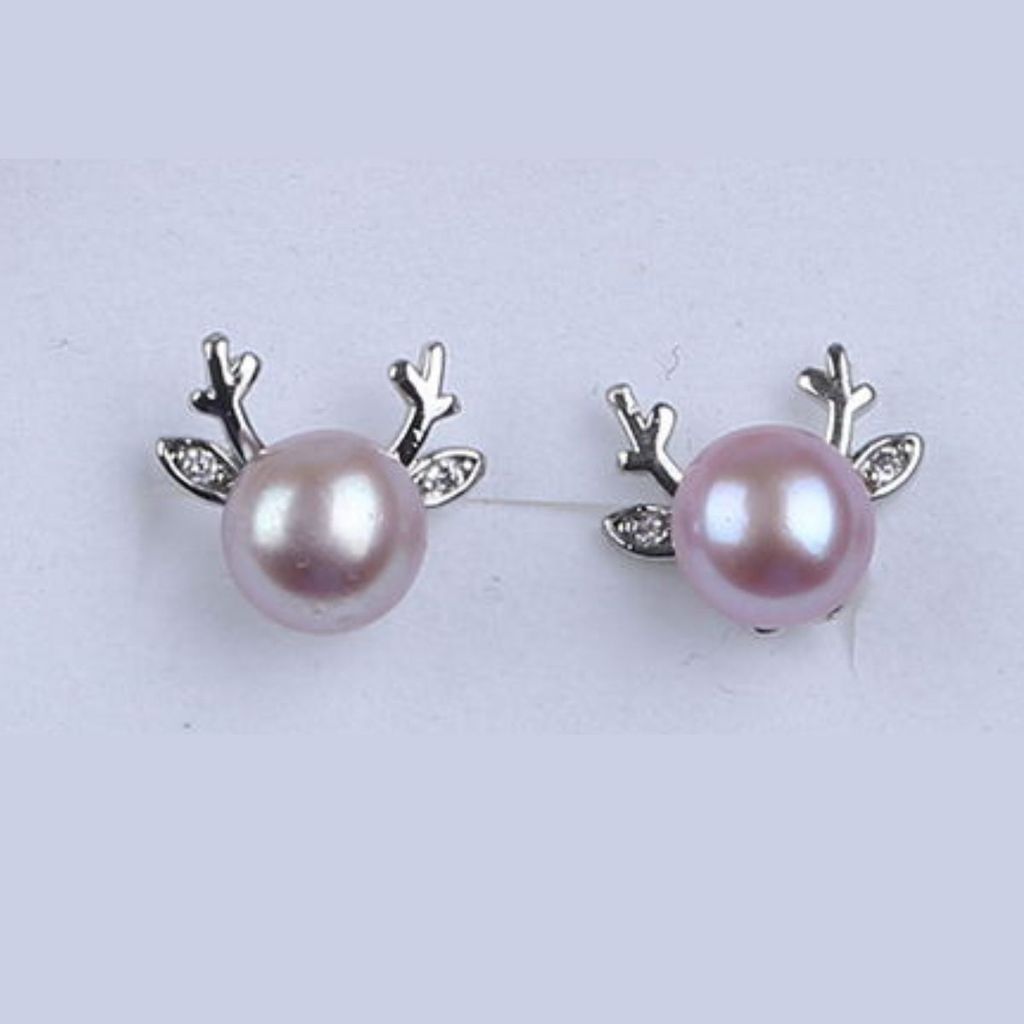 Bông Tai Ngọc Trai MADAME HIEN PEARLS Dáng Hưu Tươi Tắn Tự Nhiên BTN017
