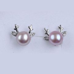 Bông Tai Ngọc Trai MADAME HIEN PEARLS Dáng Hưu Tươi Tắn Tự Nhiên BTN017