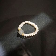 Nhẫn Chuỗi Ngọc Trai Tự Nhiên hạt nhí mặt ngọc NT003