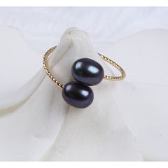 Nhẫn Ngọc Trai Nuôi tự nhiên dáng xoắn NG003