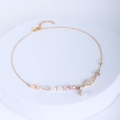 Vòng cổ Ngọc Trai Tự Nhiên Cánh Thiên Thần Phong Cách Baroque MADAME HIEN PEARLS Đơn Giản MG003