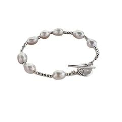 Vòng Tay Chuỗi Hạt Trai Bằng Thép Không Gỉ MADAME HIEN PEARLS Nam Tính, Thời thượng VTG002