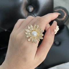 Nhẫn Hoa Hướng Dương Ngọc Trai Nuôi Tự Nhiên Thời Trang NN020