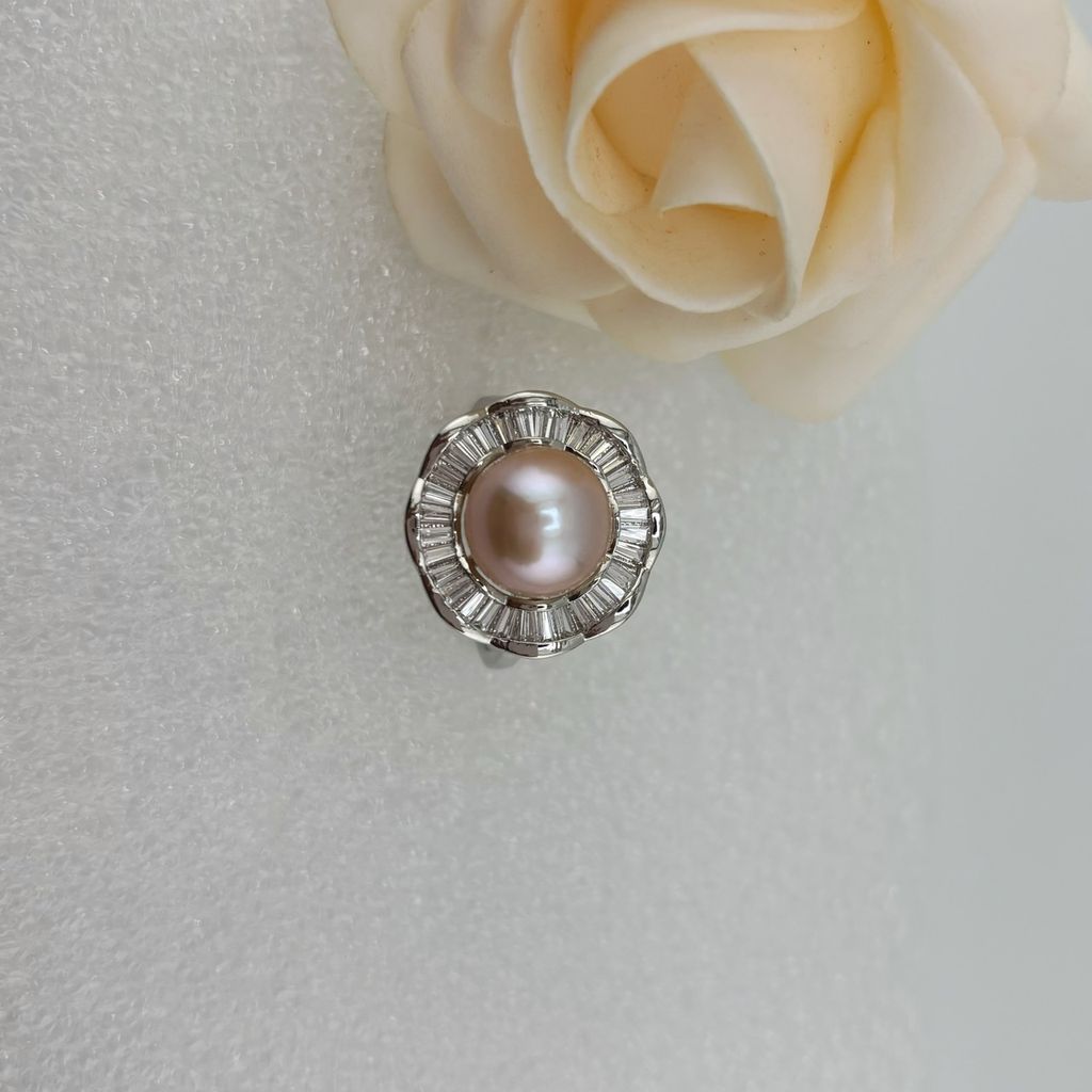 Nhẫn Ngọc Trai Tự Nhiên Size 9-10mm Dáng Hoa Phong Cách Quý Phú Bà Ngọc trai Giá Sỉ Phú Quốc MADAME HIEN PEARLS NN054