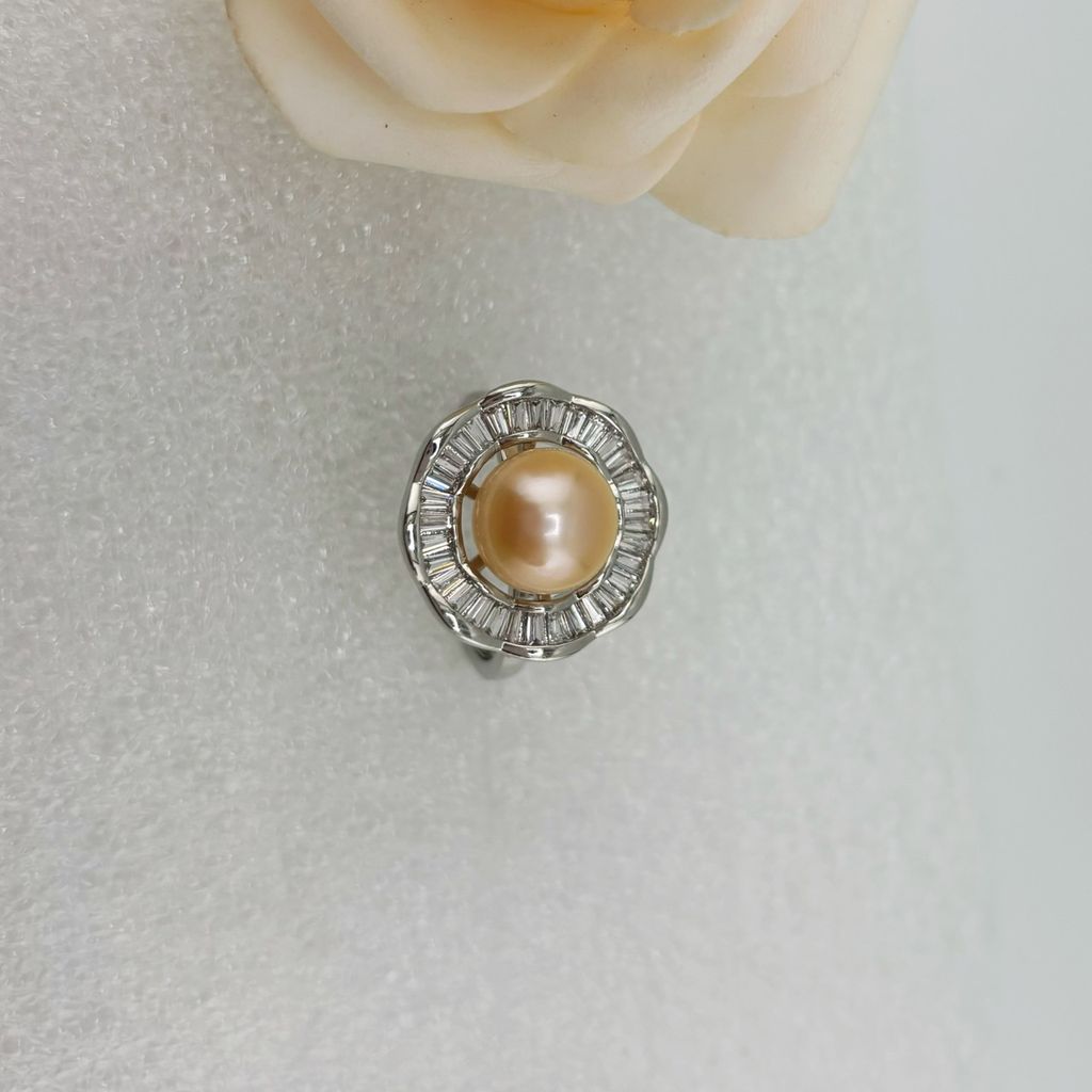 Nhẫn Ngọc Trai Tự Nhiên Size 9-10mm Dáng Hoa Phong Cách Quý Phú Bà Ngọc trai Giá Sỉ Phú Quốc MADAME HIEN PEARLS NN054