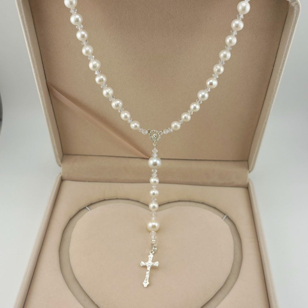 Vòng Cổ Chuỗi Tràng Hạt Mân Côi Ngọc Trai Tự Nhiên Vòng Cổ Công Giáo MADAME HIEN PEARLS CT044