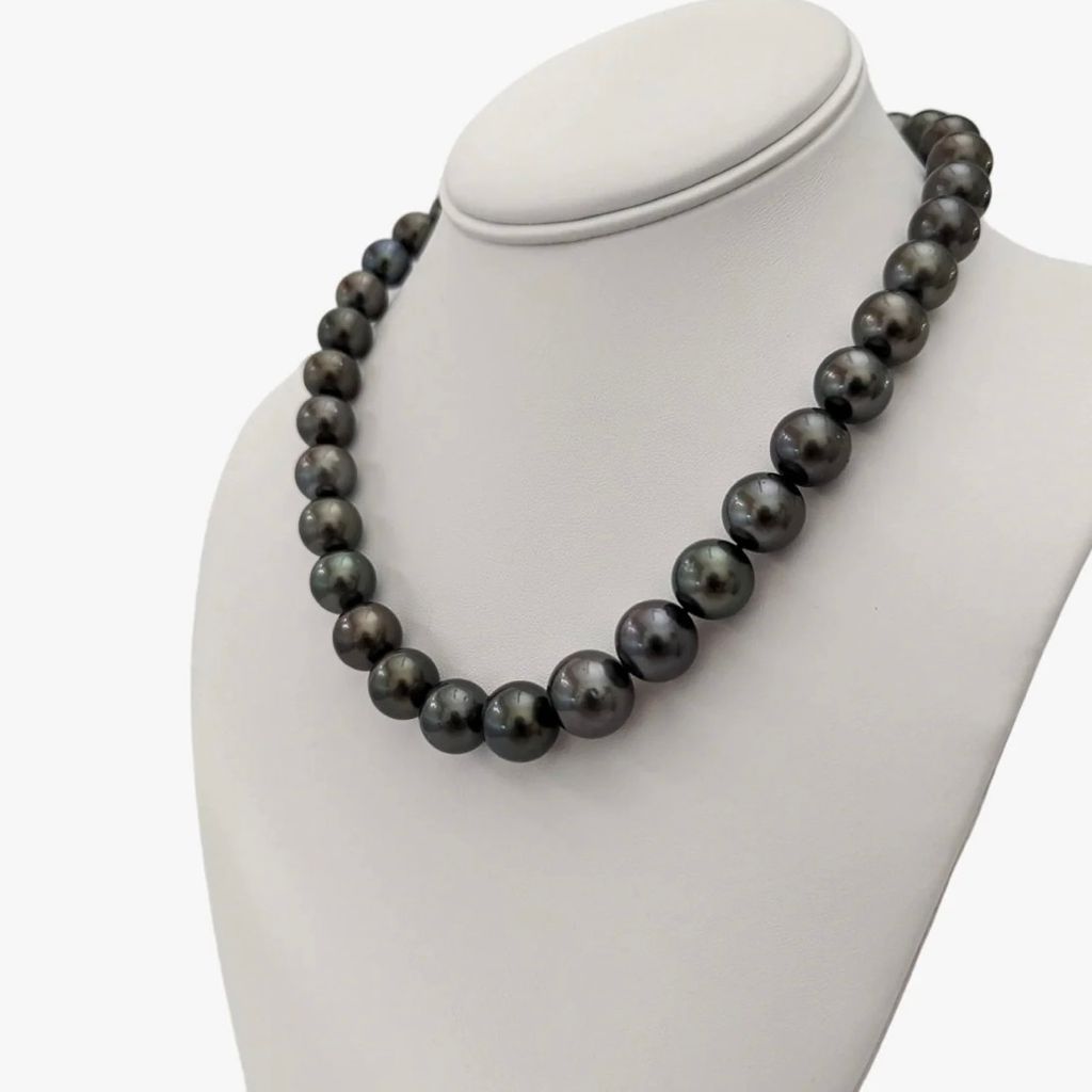 Bộ Set Trang Sức Ngọc Trai Đen Tự Nhiên 11mm Cao Cấp Gồm Vòng cổ + Vòng Tay + Bông tai Ngọc Trai MADAME HIEN PEARLS SCT001D