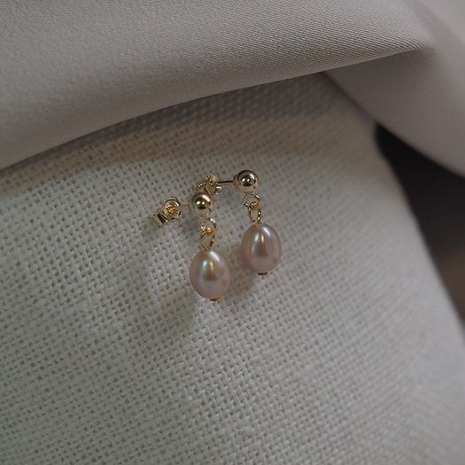 Bông Tai 1 Hạt Trai Tự Nhiên MADAME HIEN PEARLS Phong Cách Đơn Giản Minimalist BTT011