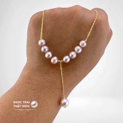 Vòng cổ 9 Hạt Mặt 1 Hạt Ngọc Trai To Tòng Teng MADAME HIEN PEARLS Dễ Thương MT002