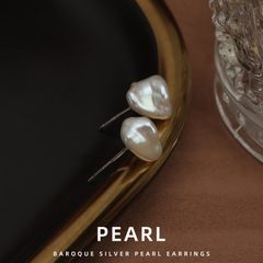 Bông Tai Mạ Bạc 925 Đính Ngọc Trai Keshi Tự Nhiên MADAME HIEN PEARLS phong cách Baroque Đơn Giản BTB009