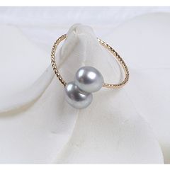 Nhẫn Ngọc Trai Nuôi tự nhiên dáng xoắn NG003