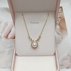 Vòng cổ Ngọc Trai Mặt Hươu Nhỏ MADAME HIEN PEARLS Dễ Thương MN002