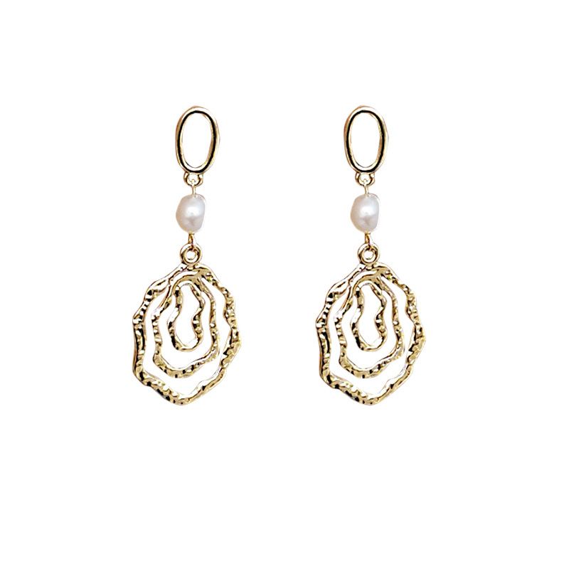 Bông Tai Lá Kim Đính Ngọc Trai MADAME HIEN PEARLS Sang Trọng Phong Cách Châu Âu BTB057