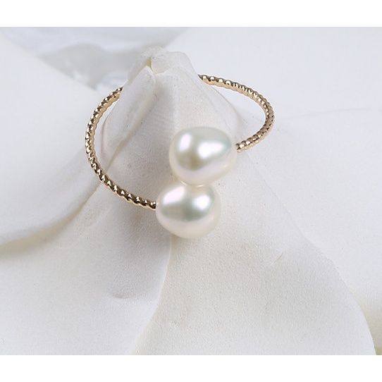 Nhẫn Ngọc Trai Nuôi tự nhiên dáng xoắn NG003