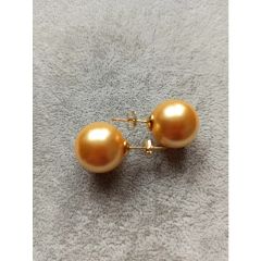 Bông Tai Nụ Ngọc Trai Đá Size Khủng 16mm Vàng 14K YM005