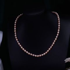 Vòng Cổ Ngọc Trai Hạt Gạo Oval Tự Nhiên 5-6mm Khoá Bạc 925 Dây Chuyền Hạt Nhỏ - Ngọc trai Giá Sỉ Phú Quốc CG002