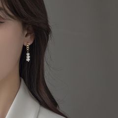 Bông Tai Mạ Bạc 925 MADAME HIEN PEARLS Đính Ngọc Trai Phong Cách Thời Trang Hàn Quốc BAROQUE BTT003