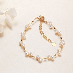 Vòng Tay Sợi Bện Đính Ngọc Trai Tự Nhiên MADAME HIEN PEARLS VTT009