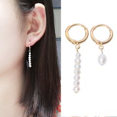 Bông Tai Ngọc Trai Tự Nhiên Phá Cách Điệu Đà So Le Dài Ngắn Phong Cách Baroque MADAME HIEN PEARLS Cho Nữ BTG028