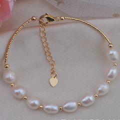 Vòng Tay Ngọc Trai Nuôi Tự Nhiên Hạt Xoài 7-8mm MADAME HIEN PEARLS Cho Nữ VTG003