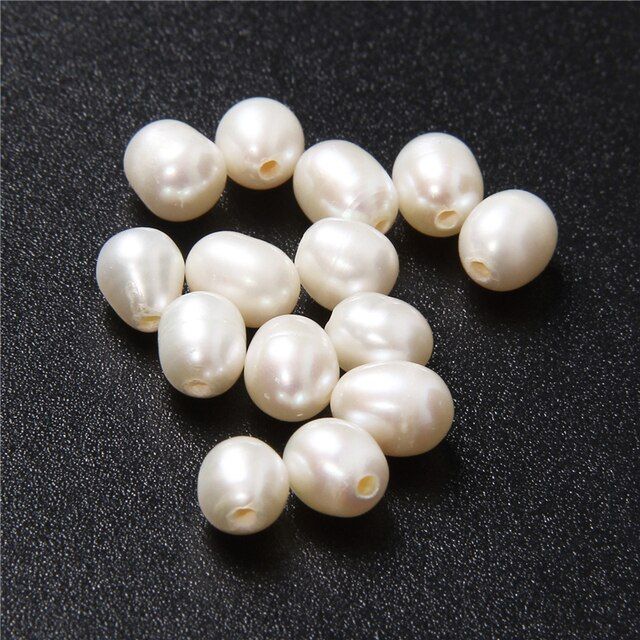 Hạt Trai Tự Nhiên Hình Bầu Dục Xuyên Tâm Hạt Dùng Làm Phụ Kiện Trang Sức HG001