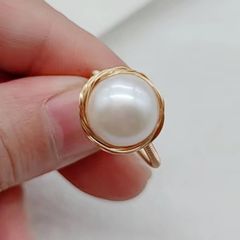 Nhẫn Ngọc Trai Hạt Tự Nhiên MADAME HIEN PEARLS Có Khóa Điều Chỉnh Được NB004