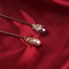 Trâm Cài Tóc Đính Hạt Trai Tự Nhiên MADAME HIEN PEARLS Sang Trọng, Quý Phái PKT003
