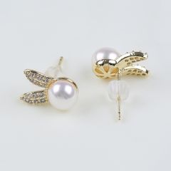 Bông Tai Thỏ Đính Đá & Ngọc Trai MADAME HIEN PEARLS Dễ Thương BTN258