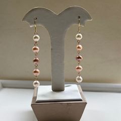 Hoa Tai Dáng Dài Đính 5 Hạt Trai Phối Tua Rua MADAME HIEN PEARLS Thời Trang BTT001