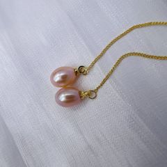 Bông Tai Tua Rua Mạ Vàng Dài 7mm Đính Hạt Giọt Nước MADAME HIEN PEALRS Cho Nữ BTG017