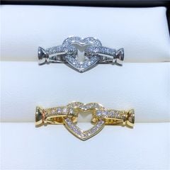 Chốt Khoá Clasp Trang Sức Vòng tay hoặc Vòng cổ Ngọc Trai Dáng Tim PKKC005