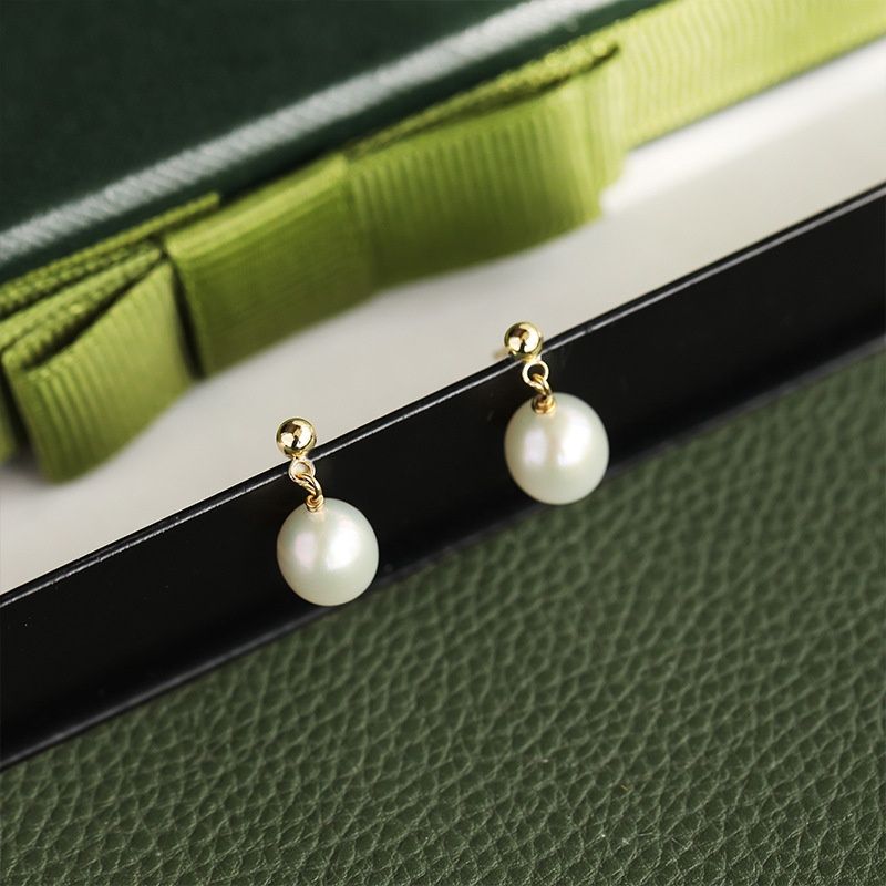 Bông Tai 1 Hạt Trai Tự Nhiên MADAME HIEN PEARLS Phong Cách Đơn Giản Minimalist BTT011