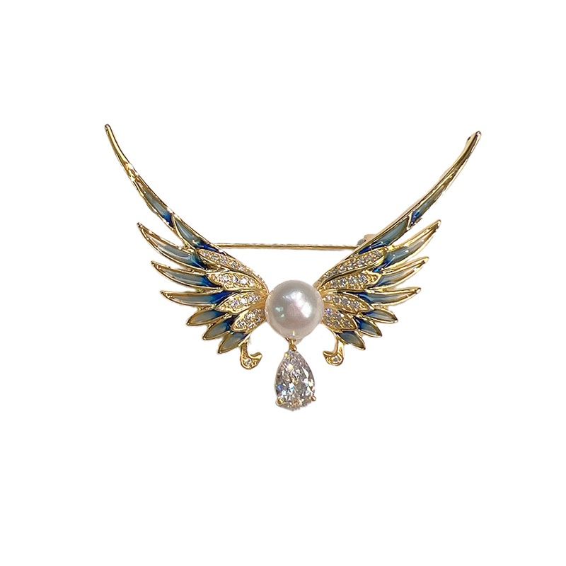 Trâm Cài Áo MADAME HIEN PEARLS Hình Cánh Thiên Thần Đính Ngọc Trai Thời Trang Thanh Lịch PKC003