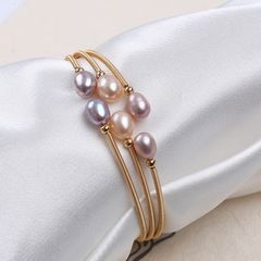 Vòng Tay Gọng Hở Đính Ngọc Trai Giọt Nước Kiểu Còng Cứng Đính Ngọc Trai MADAME HIEN PEARL Thời Trang Freesize VTG004M