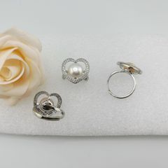 Nhẫn Ngọc Trai Tự Nhiên Size 9-10mm Dáng Tim Phong Cách Quý Phú Bà Ngọc trai Giá Sỉ Phú Quốc MADAME HIEN PEARLS NN045