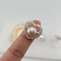 Nhẫn Ngọc Trai Tự Nhiên Size 9-10mm Dáng Tim Phong Cách Quý Phú Bà Ngọc trai Giá Sỉ Phú Quốc MADAME HIEN PEARLS NN045