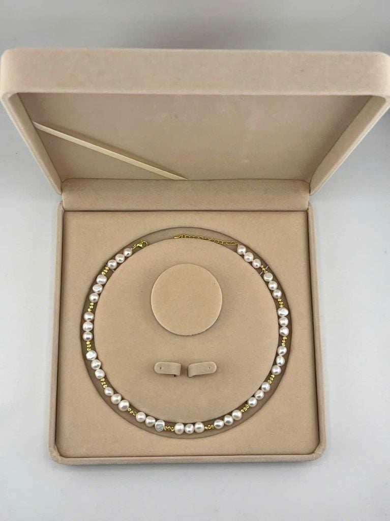 Vòng Cổ Ngọc Trai Baroque tự Nhiên Phối Nhiều Cụm 3 Viên Bi Lạ Mắt MADAME HIEN PEARLSCho Nữ CB025