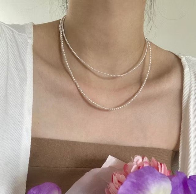 Set Bộ Trang Sức Ngọc Trai Tròn Tí Hon Mini Nhỏ Xinh Tự Nhiên 3-4mm MADAME HIEN PEARLS SCT010