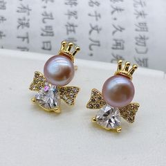 Bông Tai Kim Bạc s925 Thiên Thần Tròn Xoe Đáng Yêu Cho Bé Con MADAME HIEN PEARLS BTN161