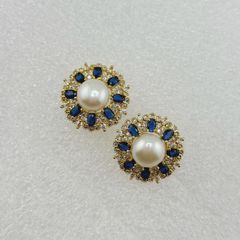 Bông Tai Ngọc Trai Tự Nhiên Đính Đá Sắc Màu Sang Trọng MADAME HIEN PEARLS BTN167